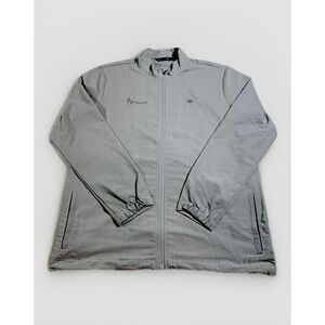 Travis Mathew Men's XL Gray Full Zip Golf Jacket Micro Stripe Lightweight Stellr